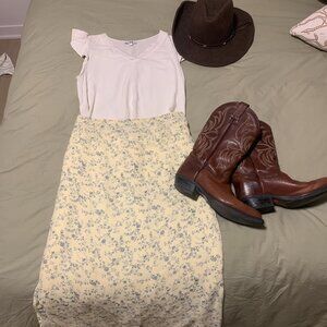 Vintage Floral Skirt Western Country Cottagecore Size 14 Made in Canada